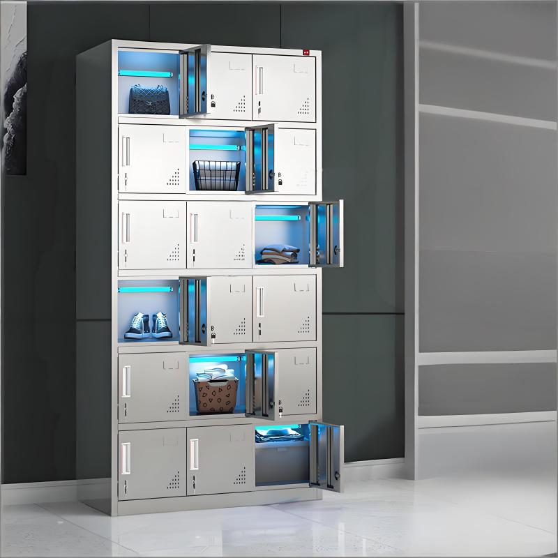 金燚瑶 【201不锈钢】十八门平顶 50*90*180CM 紫外线消毒更衣柜 单位 :台