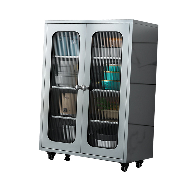 餐边置物柜长虹玻璃门[800宽]304食品级不锈钢