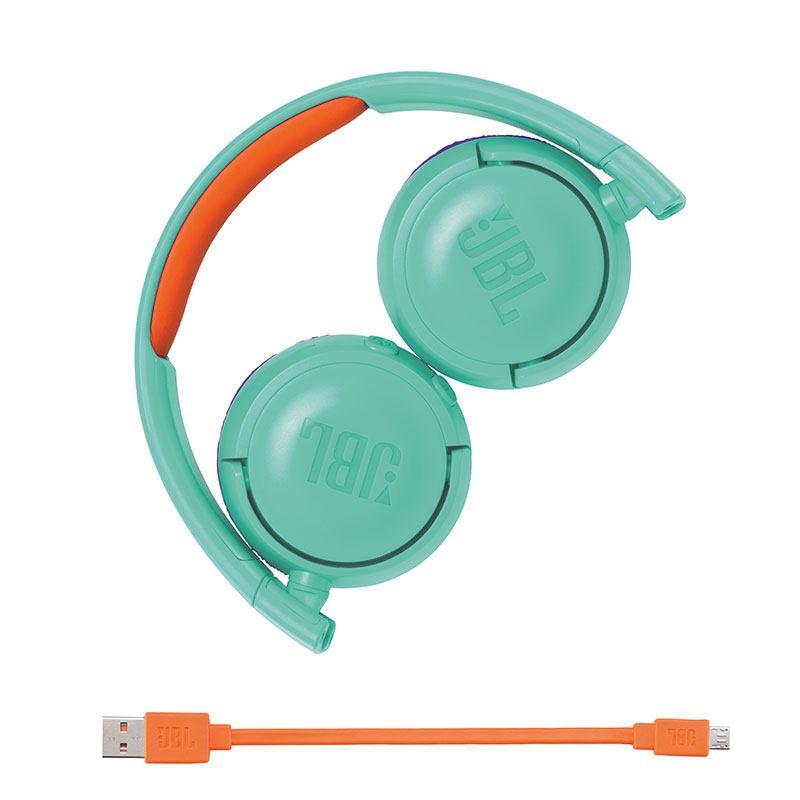 JBL JR300BT头戴式无线蓝牙儿童耳机 护耳麦克风耳麦 英语网课在线教育学习耳机带麦低分贝降噪学生耳机蓝色