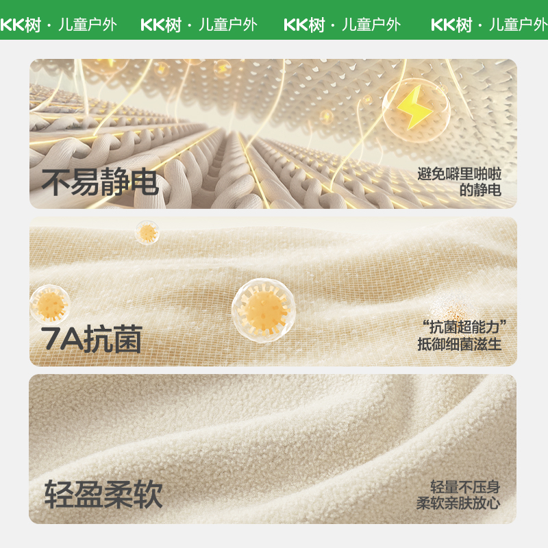KK树儿童摇粒绒外套男童抓绒内胆女孩女孩早秋加绒上衣2025