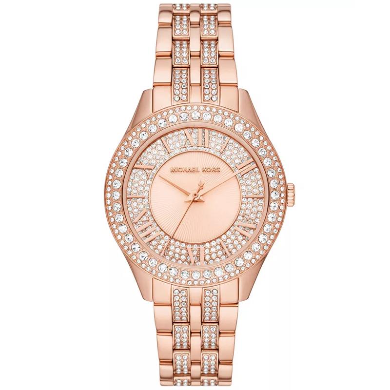 Michael Kors 女士玫瑰金不锈钢钻饰女表mm防水石英腕表