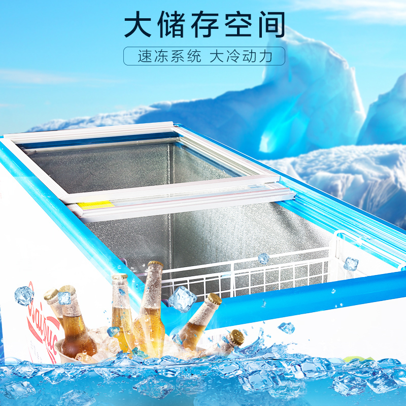 白雪(Baixue) SD/C-438FA 438升商超专用玻璃门展示 冷柜 藏冷冻转换型 冰柜