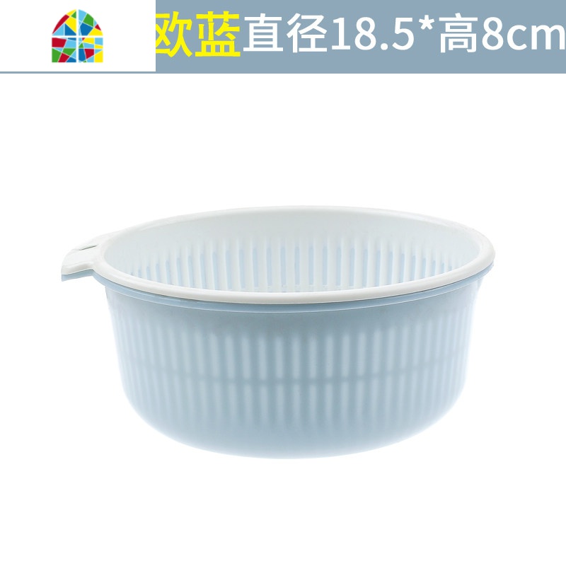 家用洗菜篮水果清洗盆沥水篮塑料筛子大号镂空菜筛厨房用品菜篮子 FENGHOU 小号北欧米