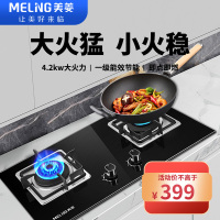 美菱(MeiLing) 燃气灶JZT-MZ-QB203 台钳两用 钢化玻璃煤气灶具 一级能效4.2KW大火力(天然气)