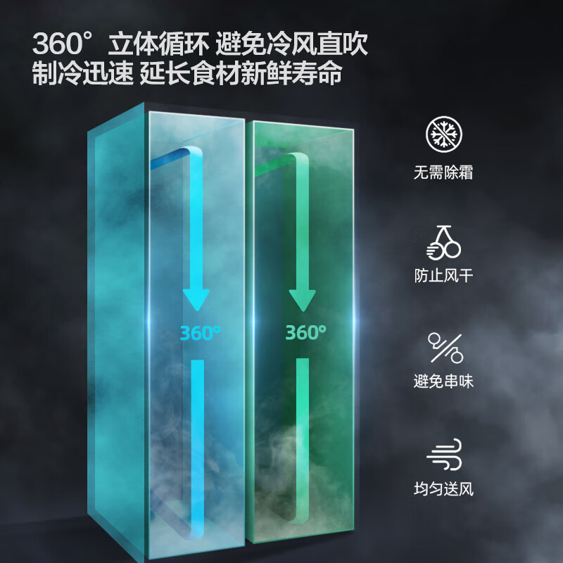 新飞(frestec)平嵌嵌入式450L对开门家用冰箱一级变频底部散热 风冷无霜冰箱BCD-450WKQ9AT-2素雪白