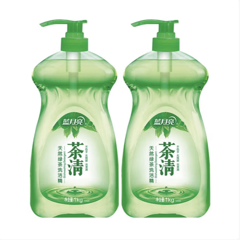 蓝月亮 绿茶洗洁精1kg*2 果蔬食品可用。