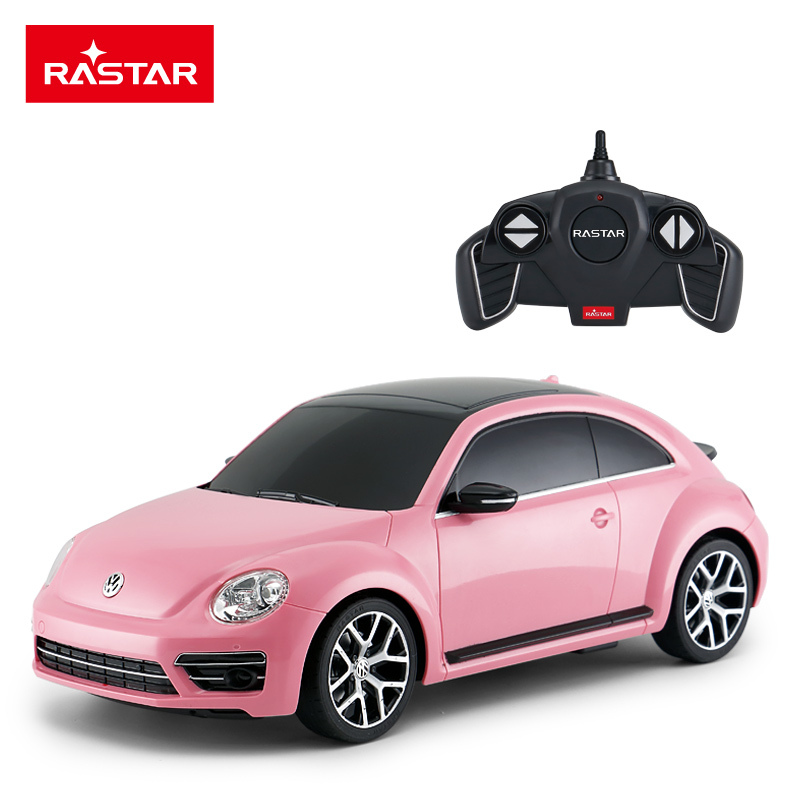 星辉(Rastar)1:14大众甲壳虫动态遥控汽车 男孩玩具遥控车模型78000樱花粉