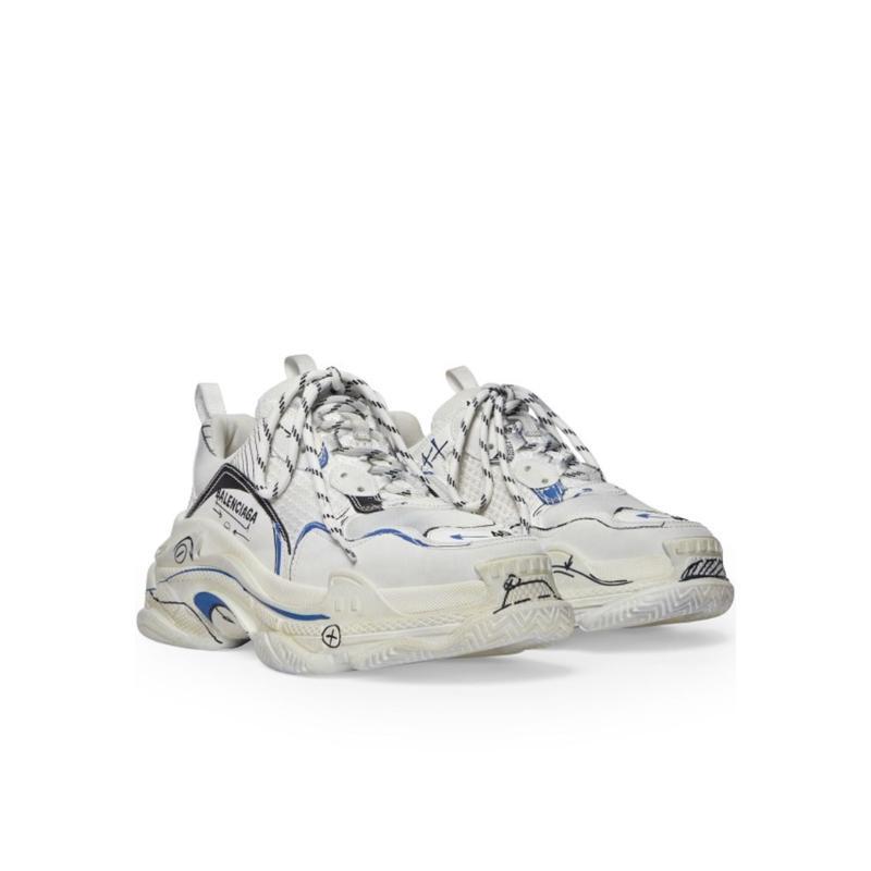 巴黎世家(Balenciaga)男跑步鞋系带低帮板鞋多层泡沫透气网面复杂外底时尚百搭户外休闲鞋