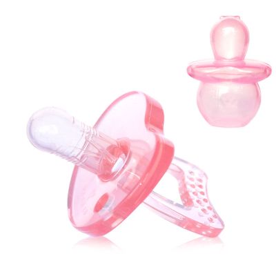 台湾优生婴儿安抚奶嘴安睡型超软防母乳新生儿宝宝断奶戒奶全硅胶 标准圆头粉色 奶瓶喂养 S:0-6个月