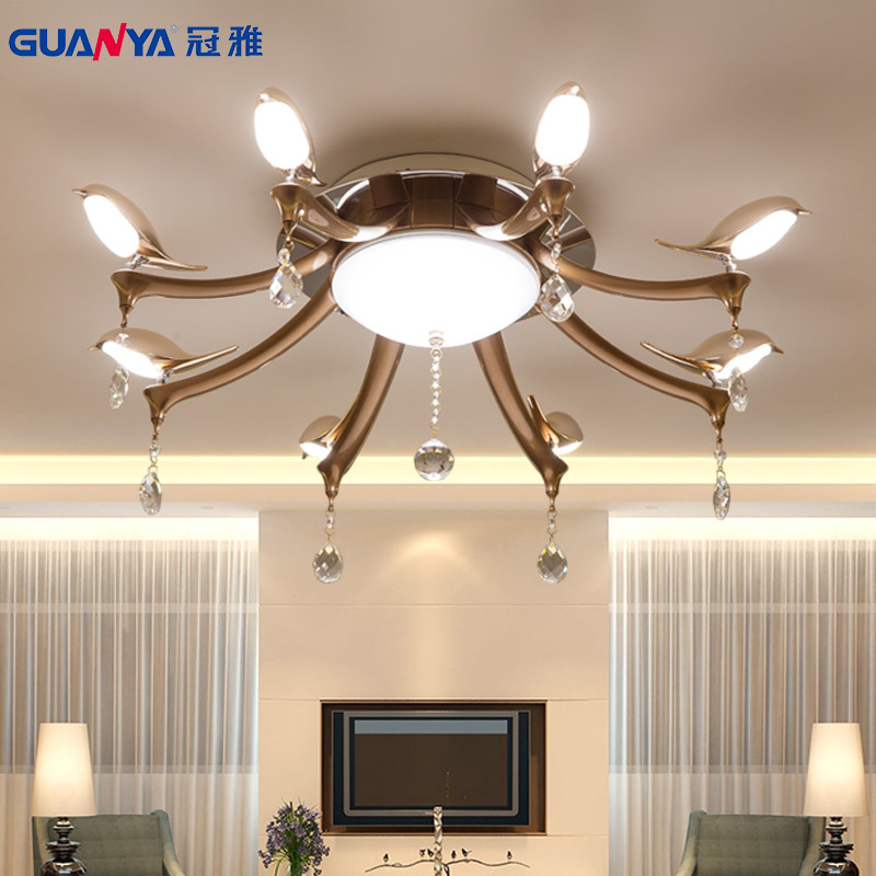 冠雅(GUANYA)LU-G740-1 8头欧式吸顶灯吊灯客厅led卧室水晶灯简约现代家用温馨浪漫房间灯个性创意顶灯其他