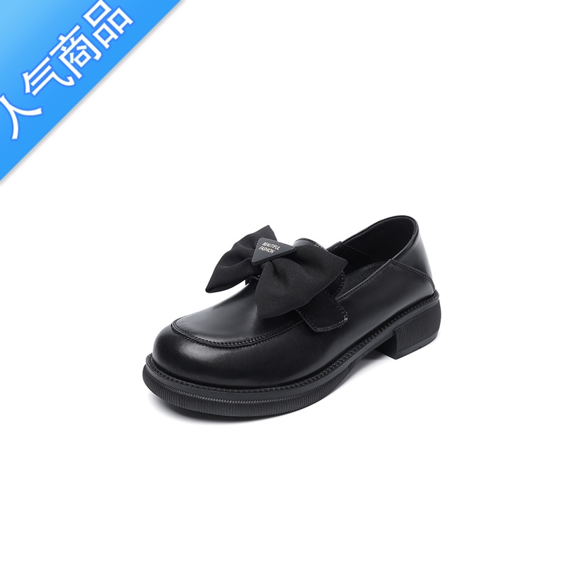 SUNTEK一鞋三穿女鞋乐福鞋春新款中跟单鞋女软底一脚蹬英伦风小皮鞋高清大图