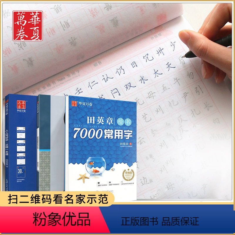 楷书3件套 【正版】田英章楷书字帖7000常用字成人正楷行楷入门基础训练钢笔硬笔书法楷体练字成年男女生字体漂亮大学生初学