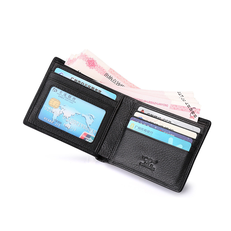 七匹狼钱包男士短款多卡位卡包横款钱夹真皮票夹折叠鹿皮革皮夹 精美礼盒送礼自用送父亲送男友生日礼物