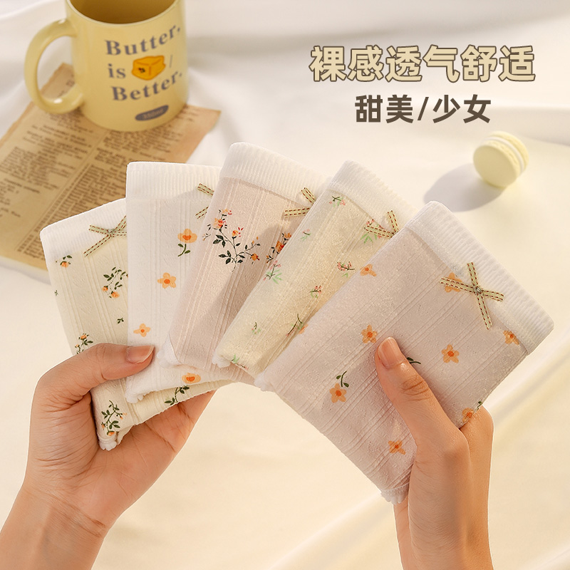 纯棉内裤女生全棉抗菌裆2025年春季新款少女士学生中低腰三角短裤高清大图