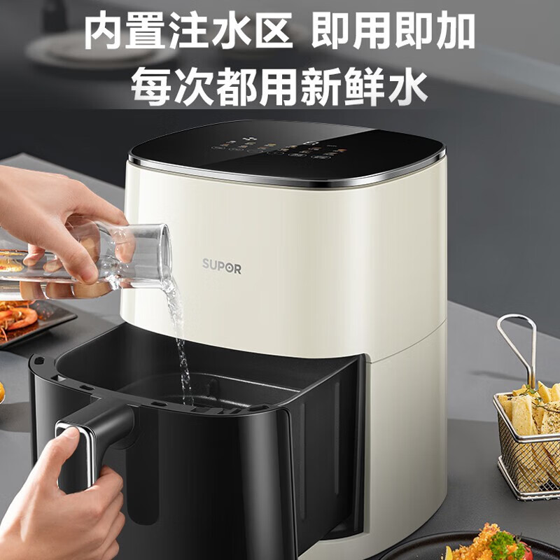 苏泊尔(SUPOR)KD60D79空气炸锅家用6L大容量 可视 不用翻面 蒸汽嫩炸 大功率 液晶触控智能多功能电炸锅高清大图