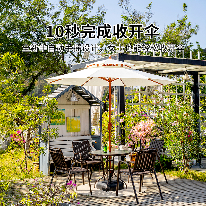 紫叶阳台伞中柱伞户外太阳伞庭院伞沙滩伞户外伞摆摊伞阳台遮阳伞奶茶咖啡店外摆桌椅伞组合高清大图