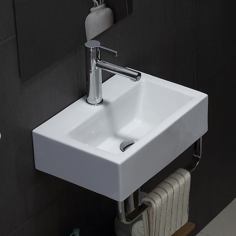 挂墙式洗手盆小阳台盆卫生间陶瓷洗脸盆壁挂盆带毛巾架面盆波迷娜