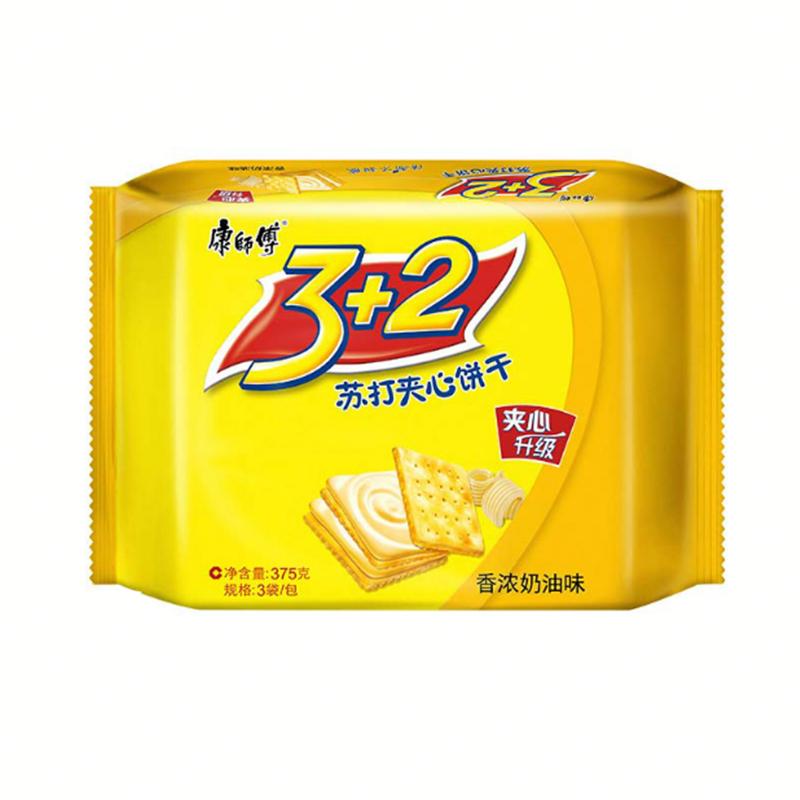 康师傅 3+2苏打夹心饼干 香浓奶油味375g