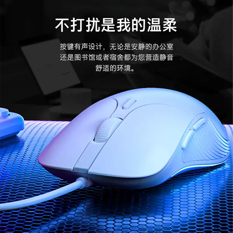 惠普M280白色有线鼠标游戏专用笔记本台式电脑办公家用电竞lol吃鸡宏cf机械rgb滑鼠网吧穿越火线usb高清大图