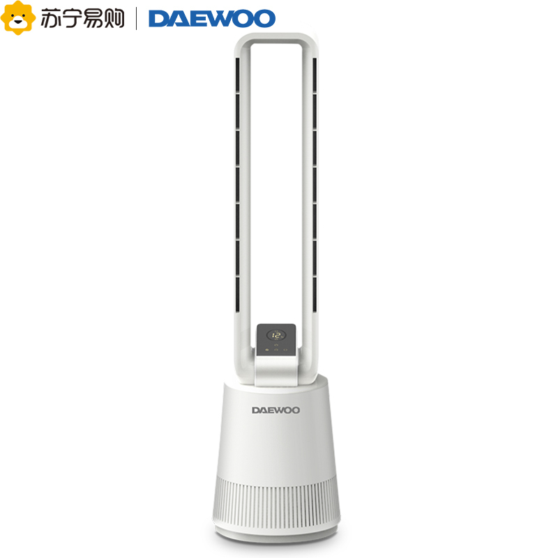 韩国大宇(DAEWOO)隐藏风叶式电风扇A1 无叶风扇 电风扇净化扇3档调节 家用循环节能遥控塔扇台立式落地扇