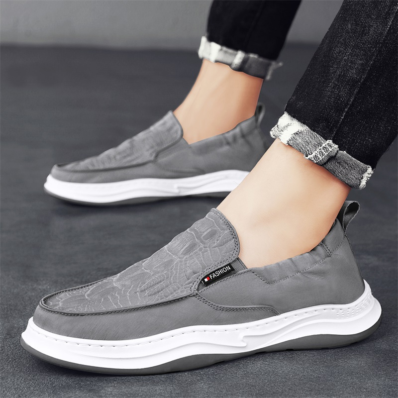 鳄鱼cartelo新款一脚蹬时尚休闲鞋男士潮流板鞋百搭懒人鞋帆布鞋男鞋