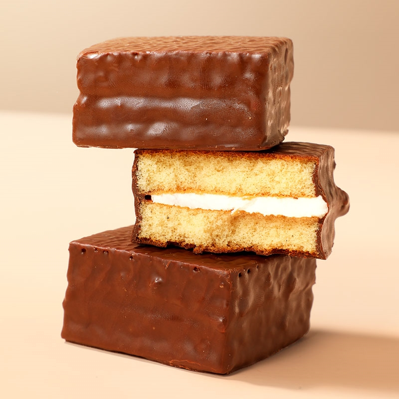 味滋源巧克力派300g整箱早餐面包蛋糕蛋黄抹茶零食品装