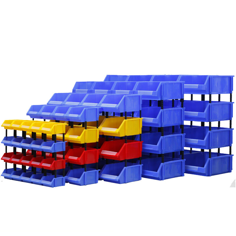 海斯迪克零件盒组合式塑料物料盒货架收纳盒HC6蓝250*160*115mm[36个一组]高清大图