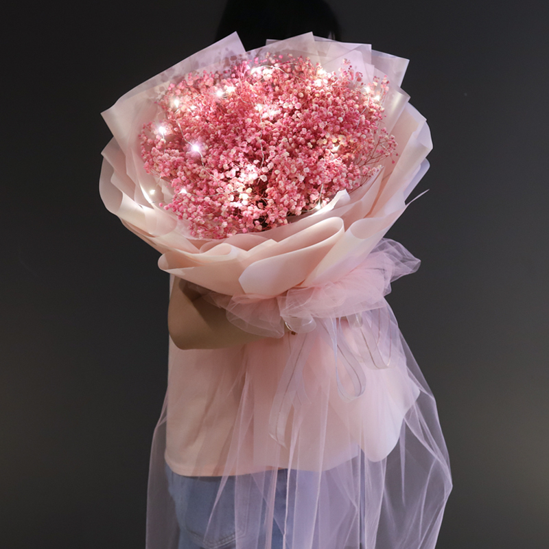 米魁网红抖音创意超大一大束满天星干花花束生日送女生礼盒花真花视频