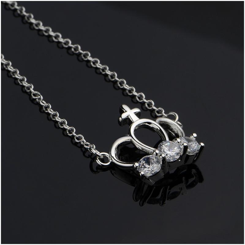 N612 Women Silver Necklace 镀925纯银女项链日韩版锁骨链潮人送女朋友七夕情人节礼物