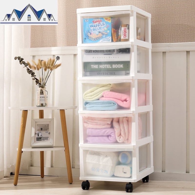 家用多层儿童塑料抽屉式收纳柜玩具整理零食储物箱透明柜子衣服盒_1_371高清大图