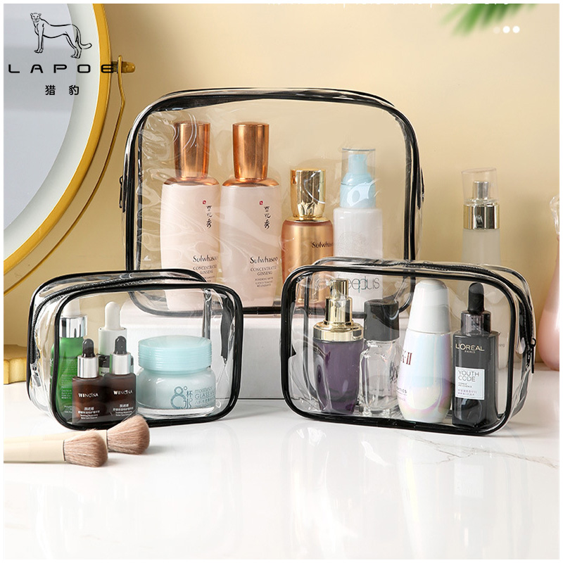 猎豹 防水透明收纳袋拉链袋化妆洗漱包中号M-18*12*6cm/个高清大图