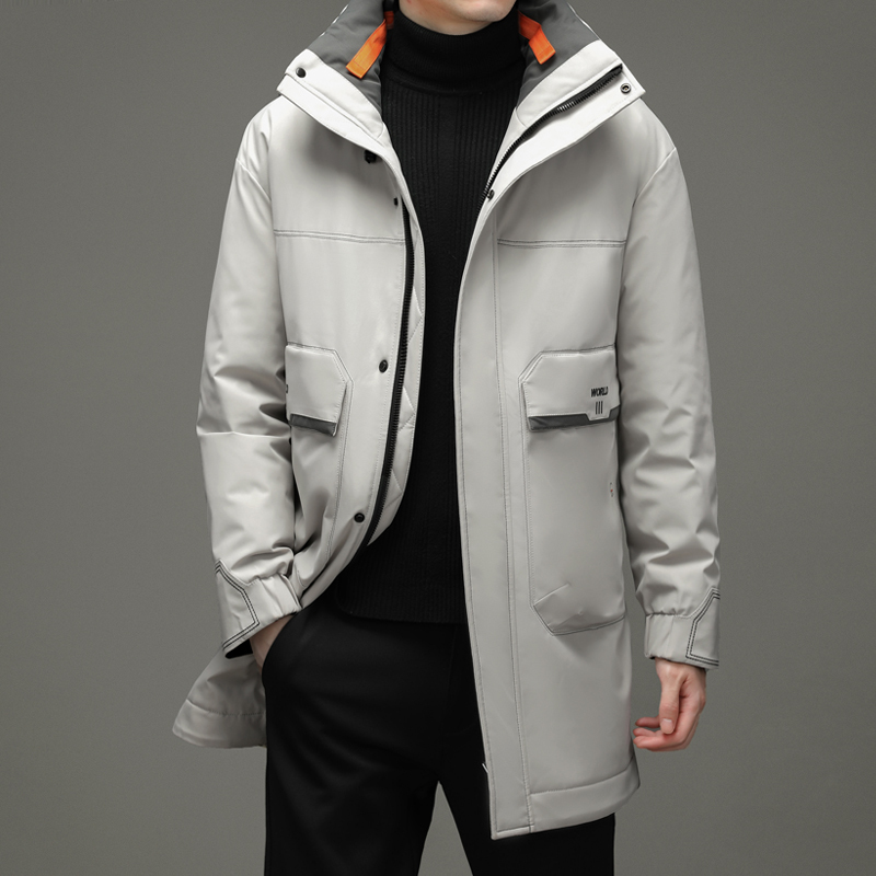新款羽绒服男长款加厚青年潮流羽绒服户外灰鸭绒防寒外套626