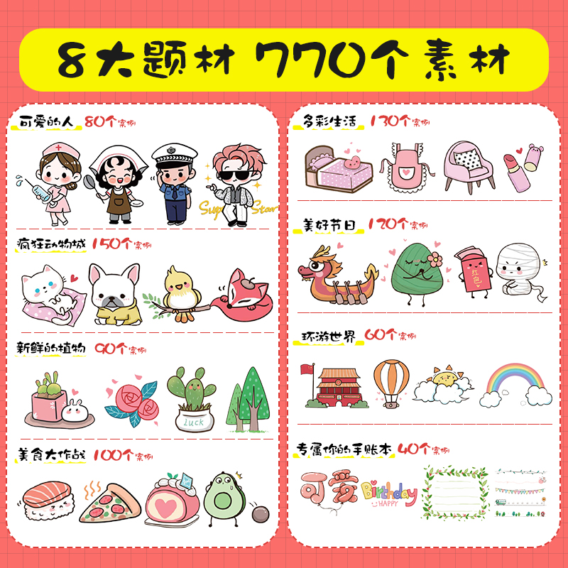 [正版]美术 萌趣手账简笔画 初学者彩铅画零基础入门儿童涂鸦书籍手绘本赠视频教程书店高清大图