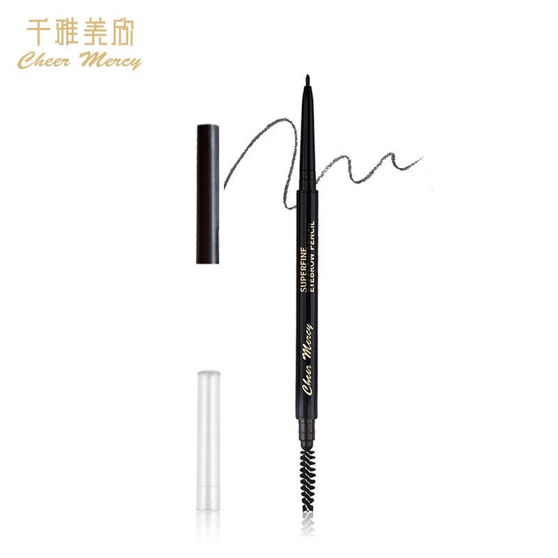 [48小时发货]超细双头自动眉笔防水防汗持久不脱色晕染自然画眉神器初学者 01#栗褐色