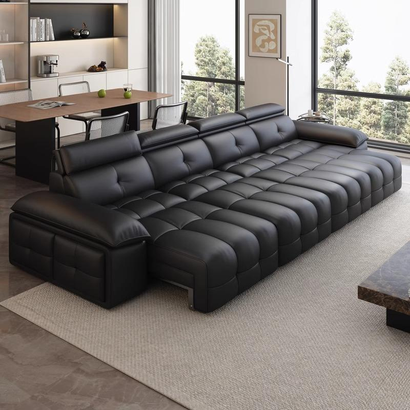 意式轻奢高靠劳伦斯真皮沙发头层牛皮沙发零靠墙电动功能沙发高清大图