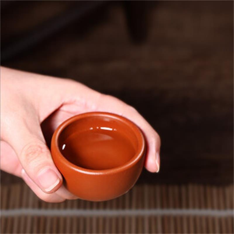 督洋(TOKUYO)品茗杯宜兴原矿紫砂手工小口杯喝茶主人杯大红袍单只装 单个装