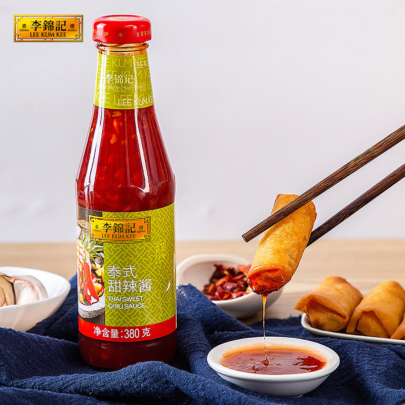 李锦记 LEEKUMKEE泰式甜辣酱 低脂肪 可口清爽 地道泰式风味蘸料 380g*2