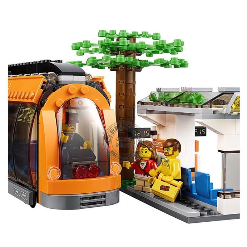 城市广场系列街景房子汽车直升机人仔兼容乐高拼装积木玩具60097采矿