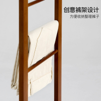 老竹匠 简易落地室内简约衣帽架实木楠竹欧式带裤架挂衣架卧室简约进门晾客厅衣架大衣服架子立式置物架