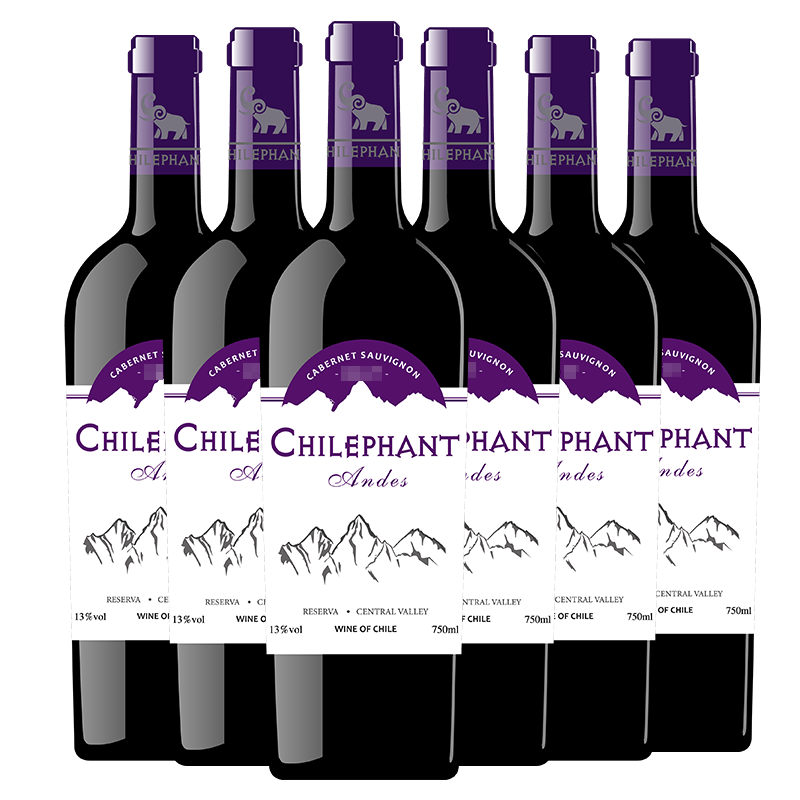 智象安第斯赤霞珠干红葡萄酒750ml6整箱装智利原瓶进口红酒