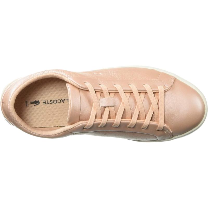 Lacoste女士低帮休闲鞋光滑皮革低帮鞋复古橡胶ToeCap舒适OrthoLi高清大图