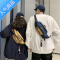封后街头斜挎包男生日系潮牌小众反光单肩包腰包男士胸包休闲小背包单肩包男