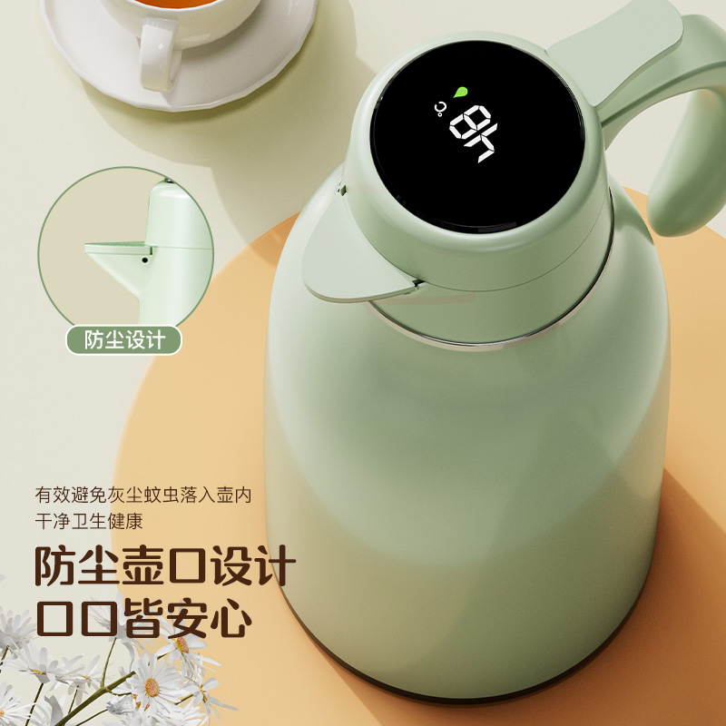 梦创2L保温水壶家用保温壶大容量暖水壶办公室玻璃内胆保温热水壶高清大图