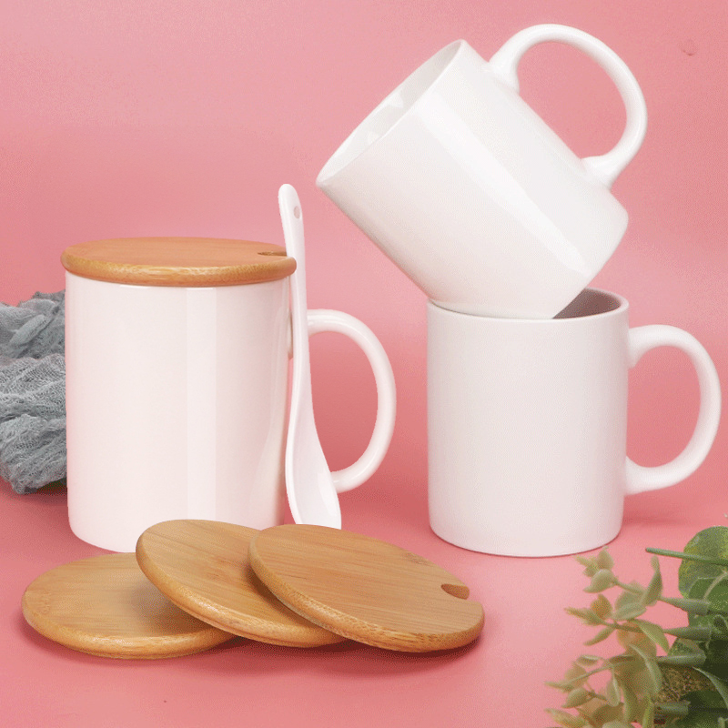 优诗提念YSTN-SB08 330ml带盖勺马克杯(计价单位:个)白色高清大图