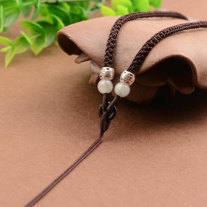 天然翡翠手工编织可调节玉佩挂件绳玉佛挂脖项链子绳男女吊坠挂绳天然