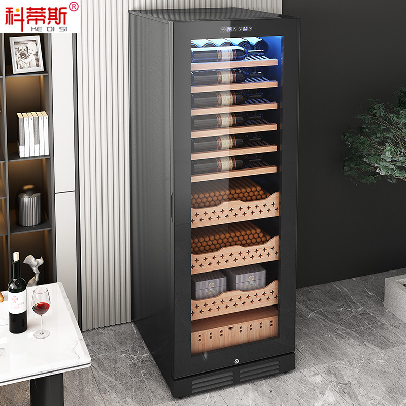 科蒂斯 四季恒温风冷无霜压缩机雪茄柜家用红酒雪茄储存柜带锁