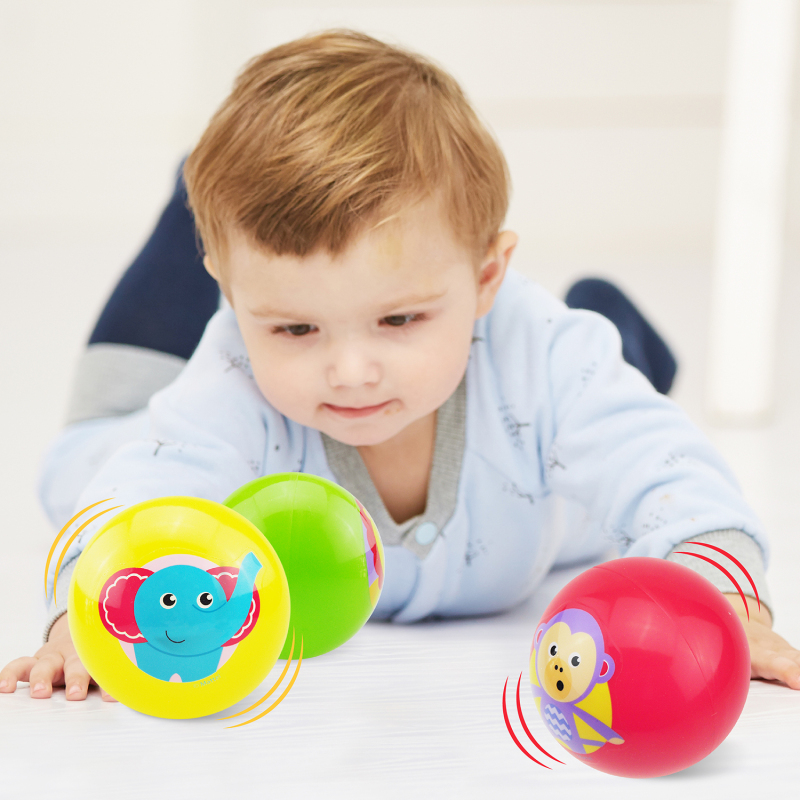 费雪Fisher-Price 儿童玩具球 摇铃拍拍球 充气小球 摇铃球 3颜色可选 图案不同