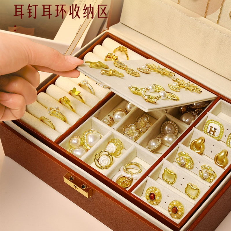 时光旧巷首饰收纳盒耳环耳钉项链手饰品盒精致高档盒子