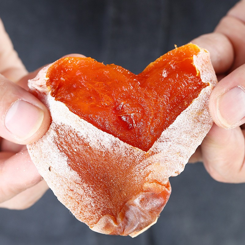 柿柿红富平柿饼白色牛皮纸袋400g*2袋流心霜降吊柿饼子农家自制富平柿饼官方正品高清大图