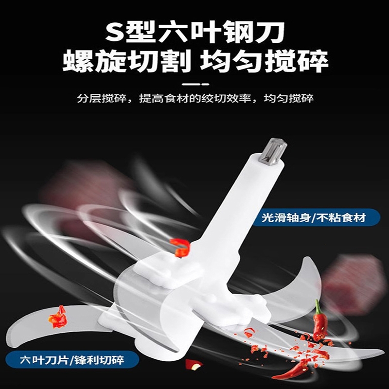 品质绞肉机家小型2025年新款多功能饺搅碎肉绞馅机5L打碎机_2升一组4叶刀不锈钢盆精钢刀250w送赠品